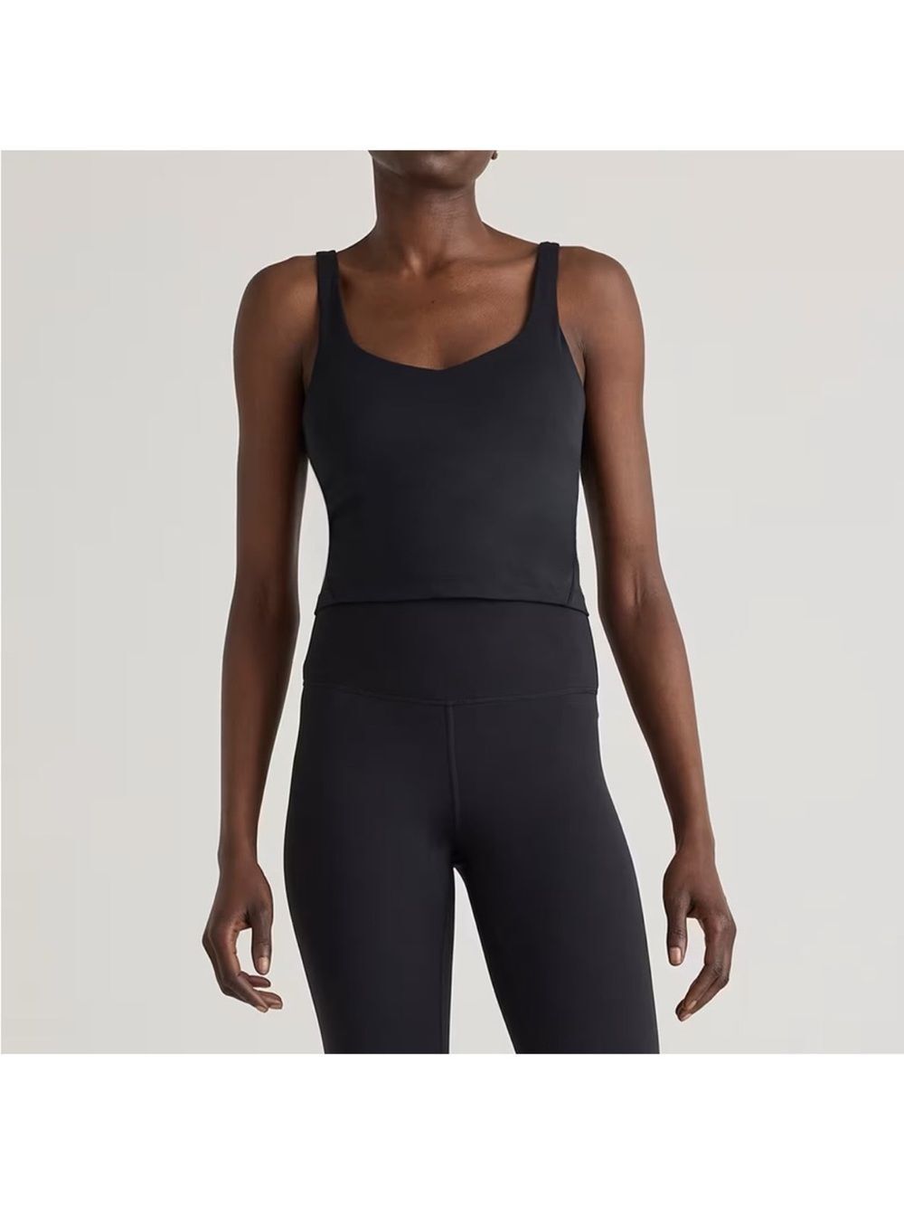 Quince Black Cropped Sports Bra Women’s Size XS